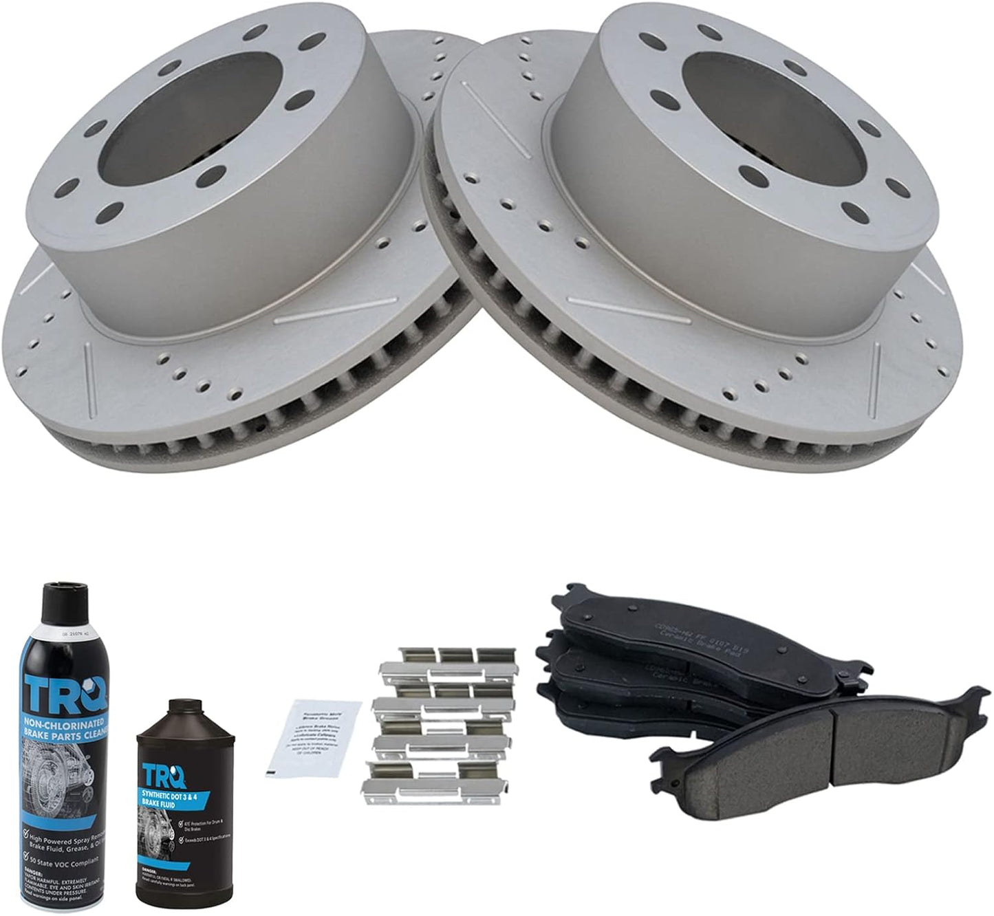 TRQ Front Performance Brake Pad & Rotor Kit for Dodge Ram