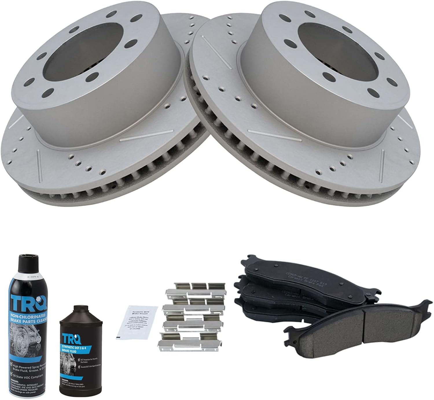 TRQ Front Performance Brake Pad & Rotor Kit for Dodge Ram