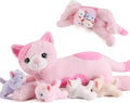 Cat Stuffed Animals with Babies Inside Belly - Surprise Kittens Plush