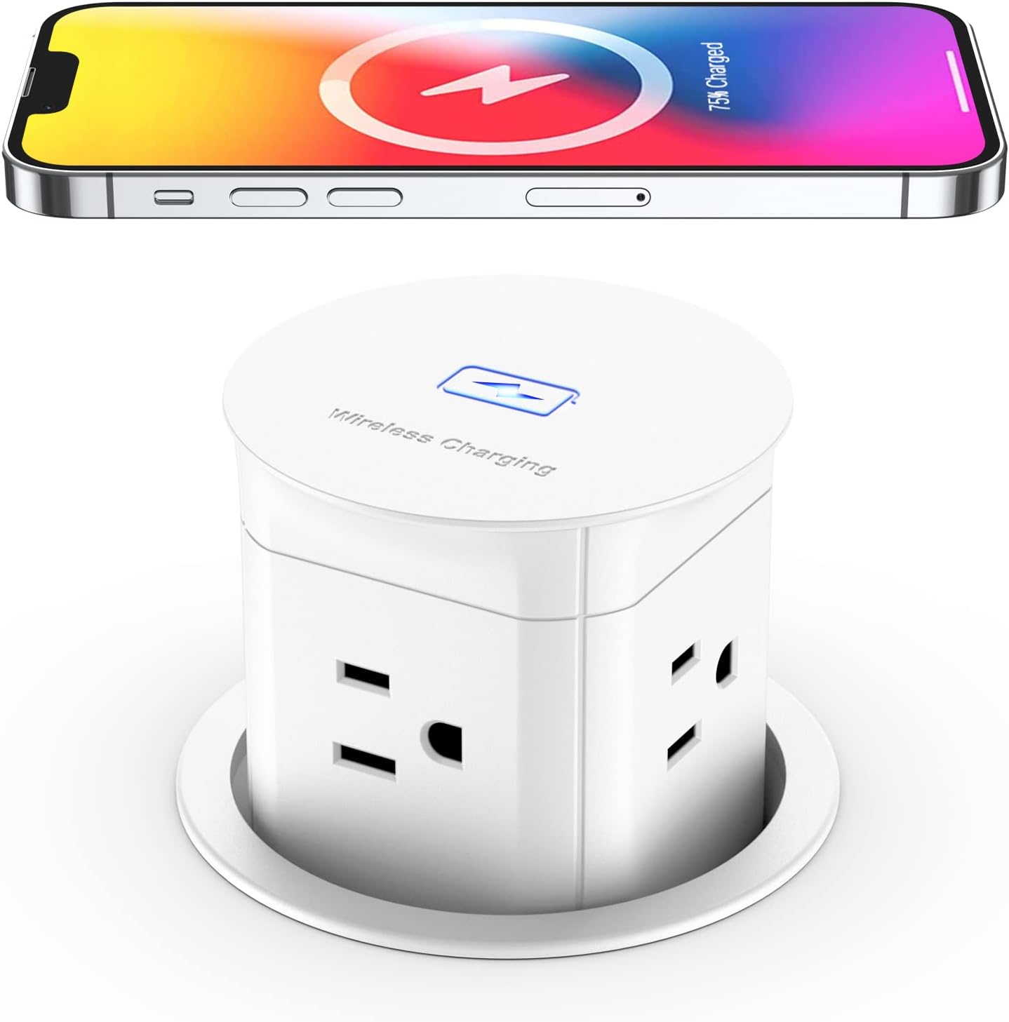 Jgstkcity Pop Up Outlet with Wireless Charger and 4 Outlets