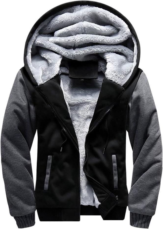 MANLUODANNI Men's Casual Hoodies Thick Wool Warm Winter Jacket