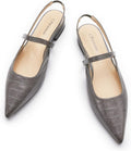 C.Paravano Women's Slingback Flats - Pointed Toe Crocodile Print Shoes