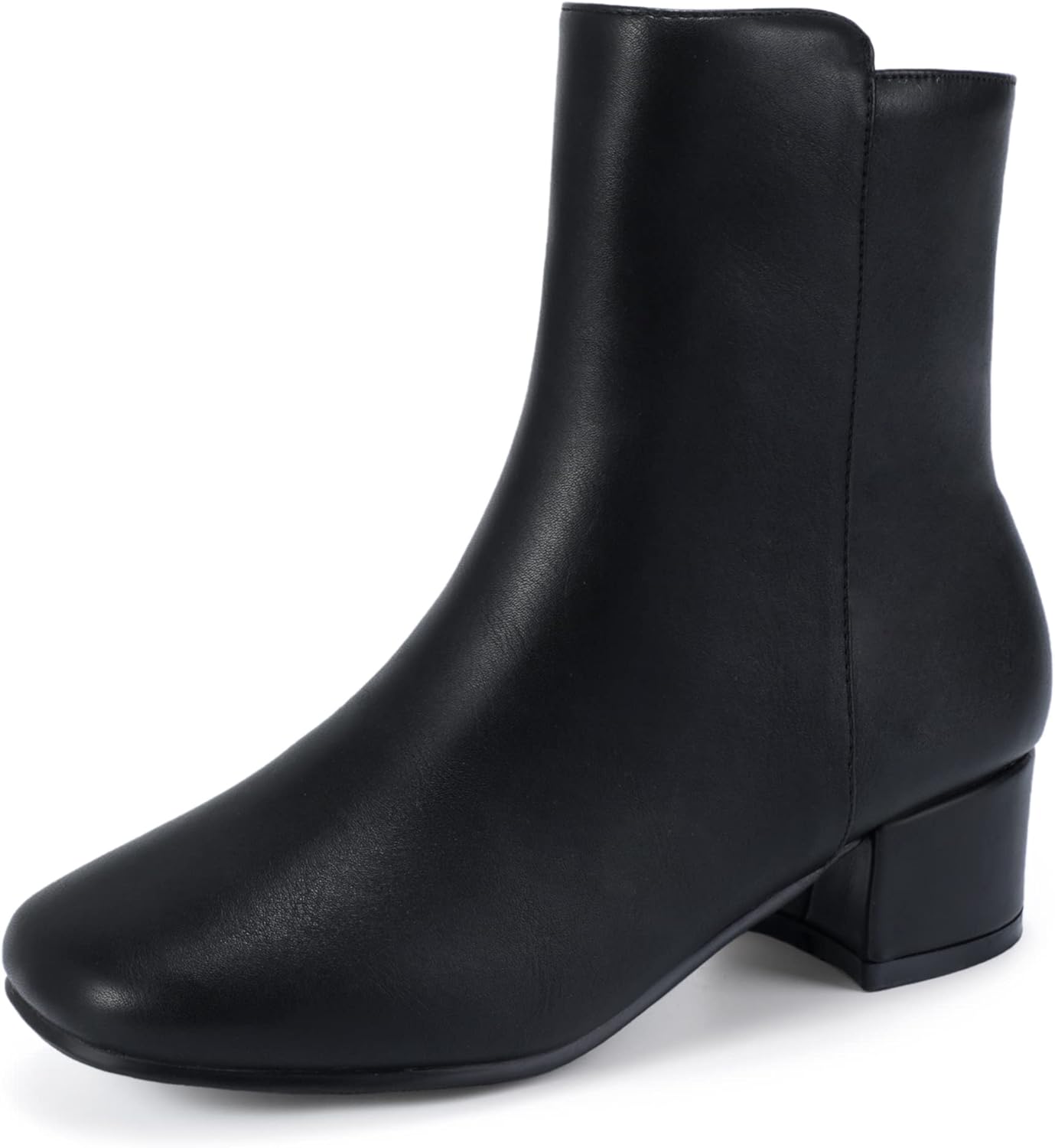 PANDANINJIA Girls Boots Fashion Square-Toe Dress Boots Low Heel