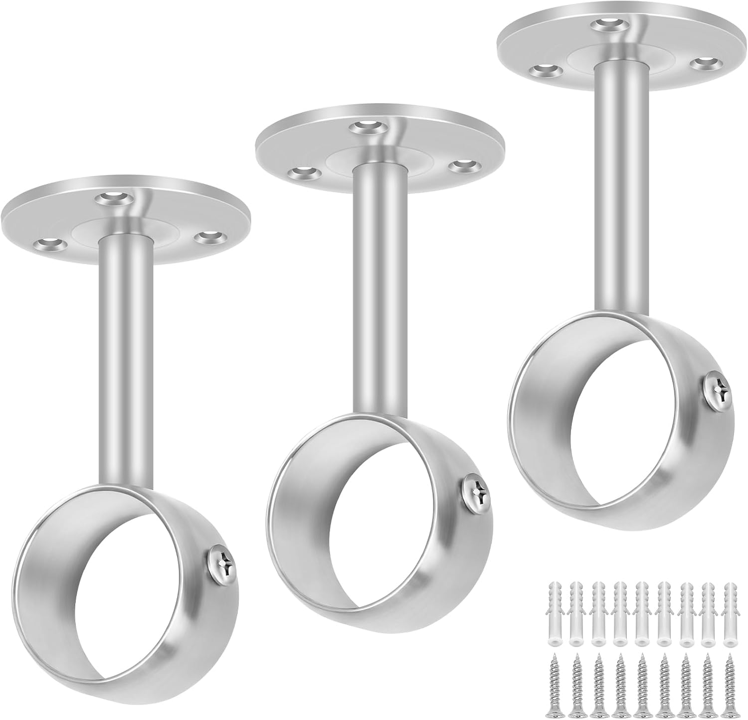 3 Pack Heavy Duty Curtain Rod Brackets - Securely Hang Your Curtains with TOKPLNU!
