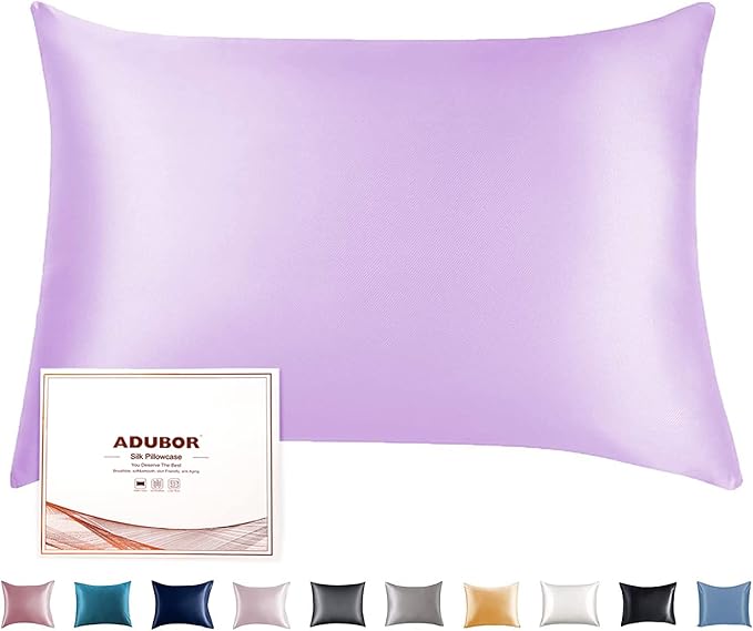 Adubor Mulberry Silk Pillowcase for Hair and Skin, 20x26 in