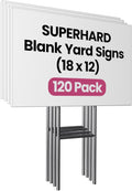 18 x 12 White Blank Yard Signs 120 Pack - Durable Outdoor Boards