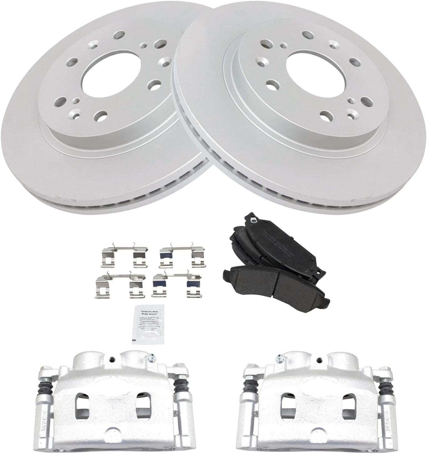 TRQ Front Brake Calipers Pads & Rotors for 05-06 Sierra Silverado