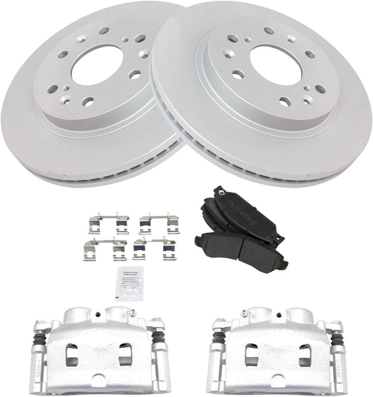 TRQ Front Brake Calipers Pads & Rotors for 05-06 Sierra Silverado
