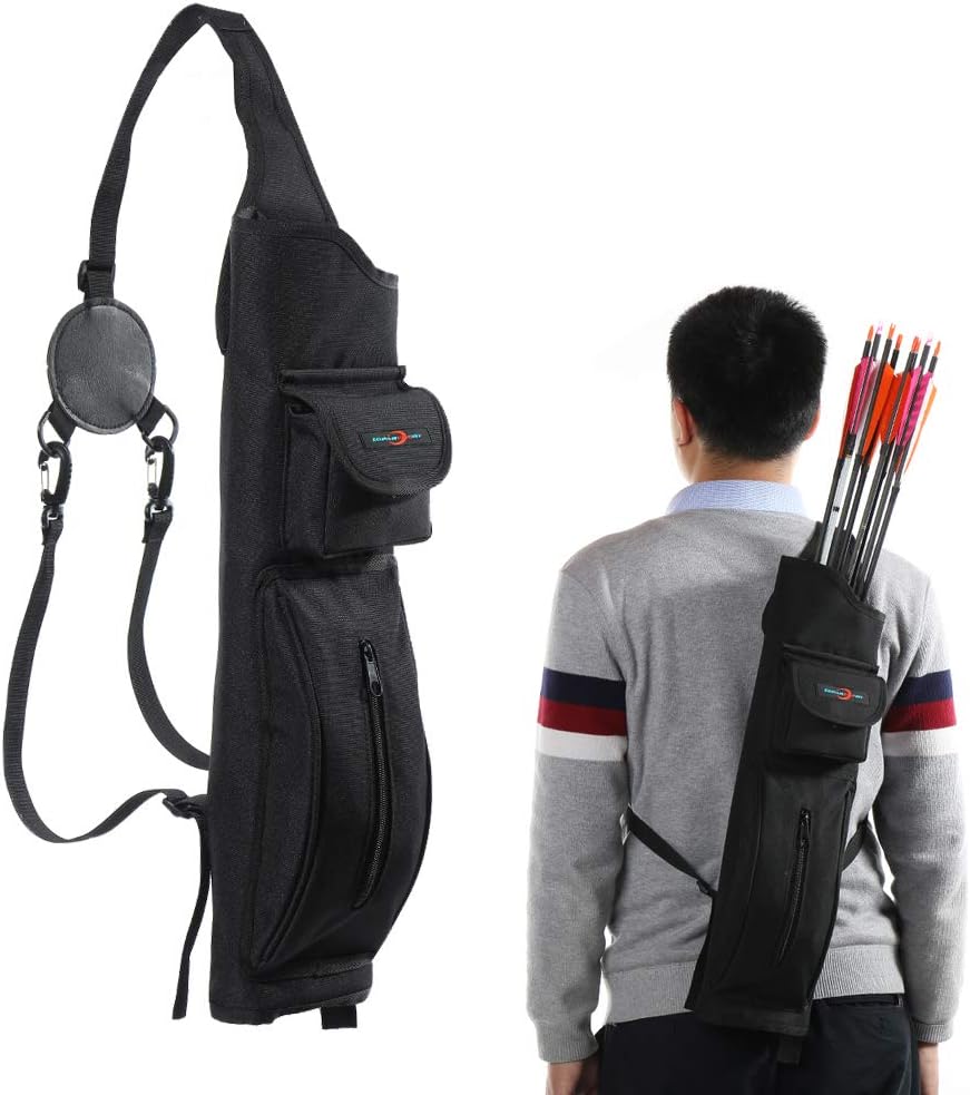 TOPARCHERY Archery Back Canvas Arrow Quiver for Target Shooting