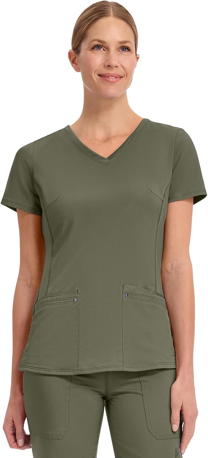 Healing Hands Women's V-Neck Scrub Top with 2 Pockets