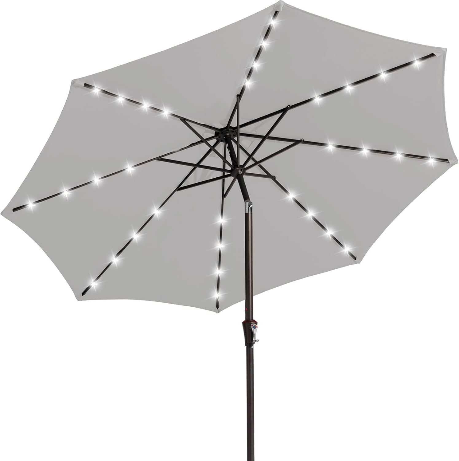 JEAREY 9FT Outdoor Patio Umbrella with Solar Lights for Shade