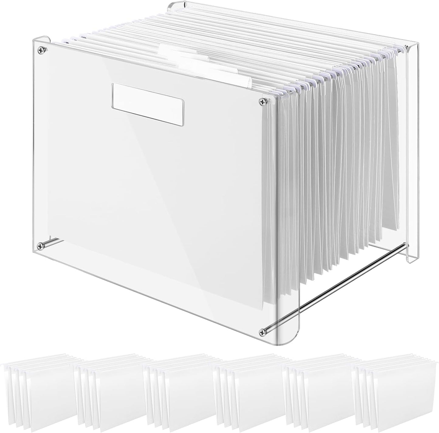 24 Hanging File Folder with Acrylic Organizer for Clear Storage