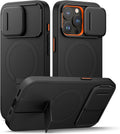 iPhone 15 Pro Case Black with Magnetic Slide Camera Cover - Slim