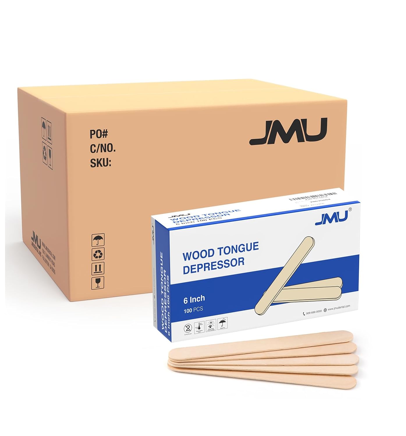 JMU 5000 Count Tongue Depressors for Medical and Craft Use
