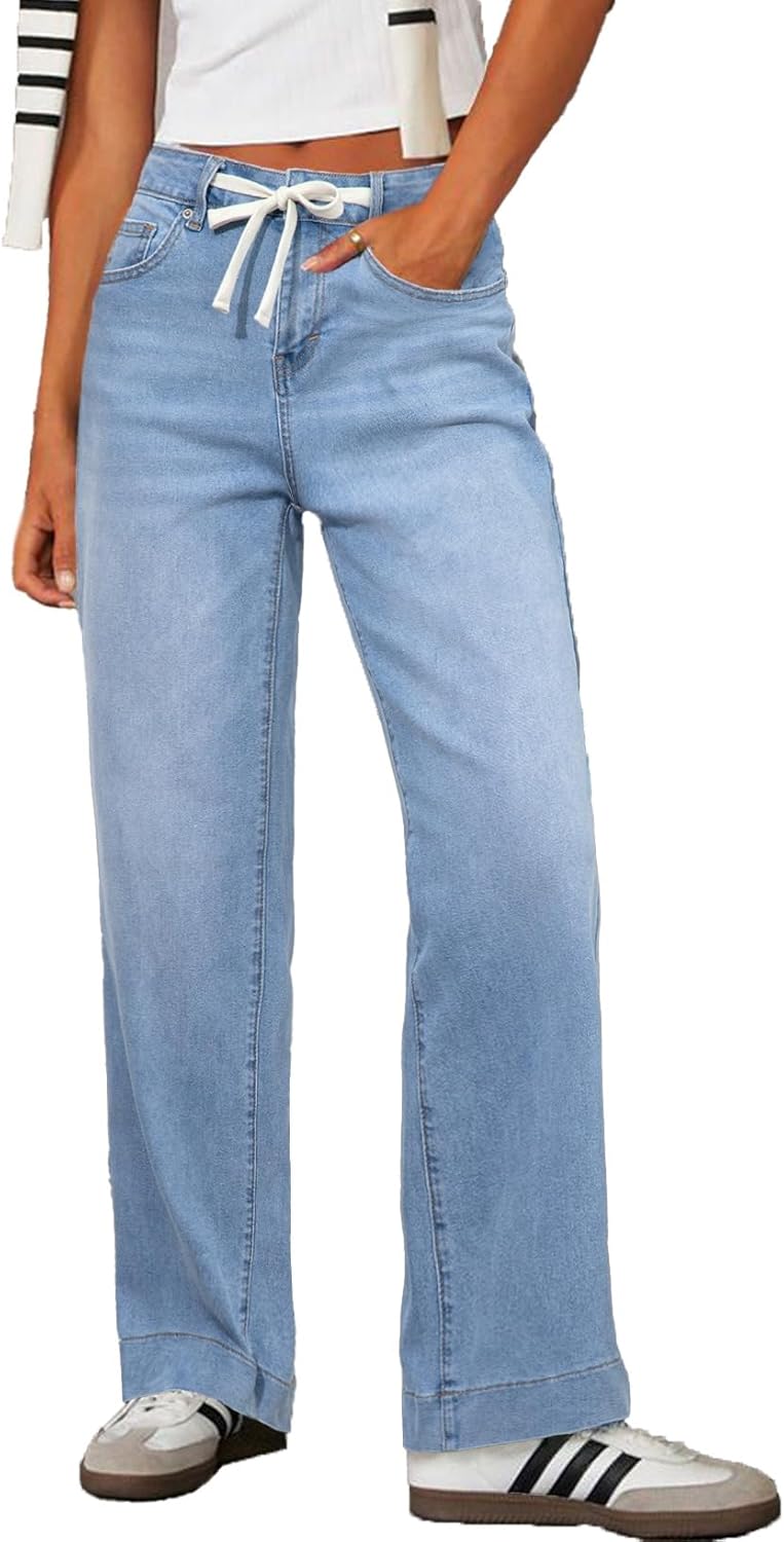 Wide Leg Jeans for Women: High Waisted Stretchy Baggy Style
