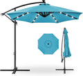 10ft Solar LED Offset Hanging Patio Umbrella - Bright Night Lighting
