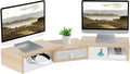 Monitor Stand Riser with Drawer - Adjustable Dual Monitor Shelf
