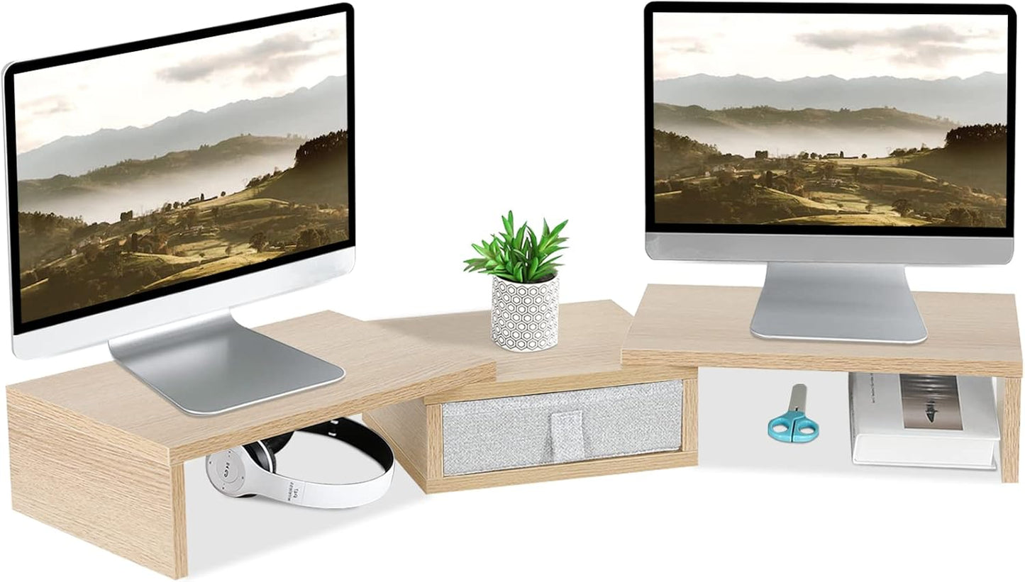TEAMIX 3 Shelf Monitor Stand Riser with Adjustable Features