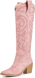 Chic Cowgirl Knee High Boots for Women Featuring Rhinestone Details