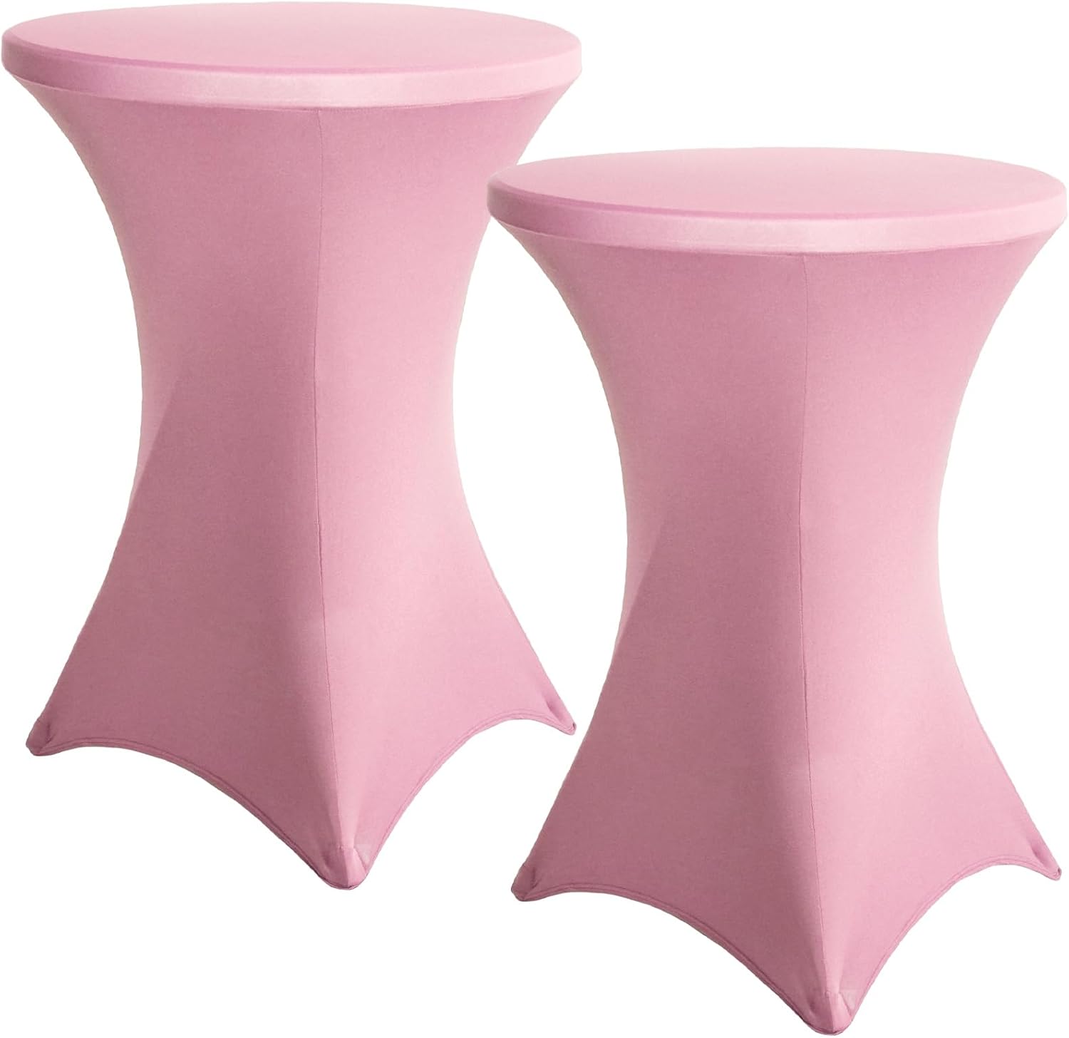 Yomeri Pink Spandex Table Cover Duo - Stretch Round Tablecloths for Elegant Events!
