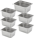 HECMAC 6 Pack Anti-Jam Hotel Pans 1/2 Size 6 in Deep - Heavy Duty