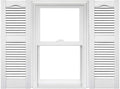 Mid America Open Louver Vinyl Shutters 12 x 25 001 White - Easy