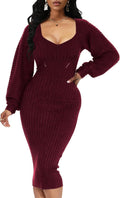 Sweater Dresses for Women Off Shoulder Long Sleeve Mini Dress - Cozy