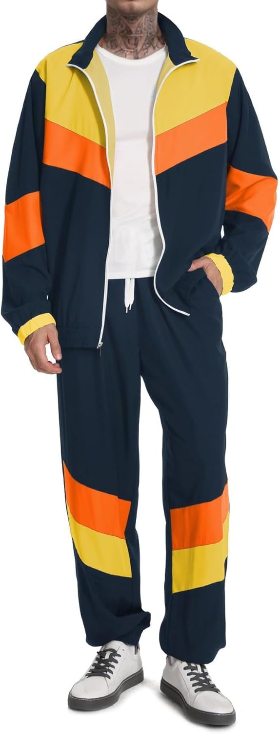 Retro 80s and 90s Tracksuit for Men - Stylish Hip Hop Set