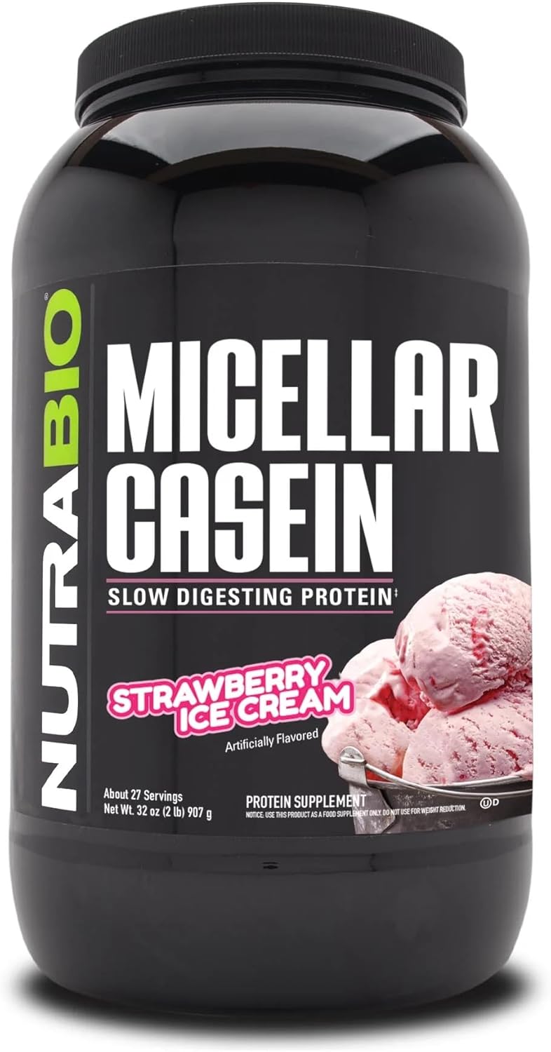 NutraBio Casein Protein Powder for Overnight Muscle Recovery