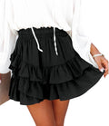 Flowy Shorts for Women Casual Ruffle Tiered Skorts High Waist Mini We