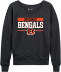 Womens Plus Size Bengals Charcoal Crewneck - Relaxed Raglan