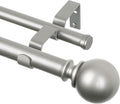 Double Curtain Rod 72 to 144 in with Round Finials - Heavy Duty