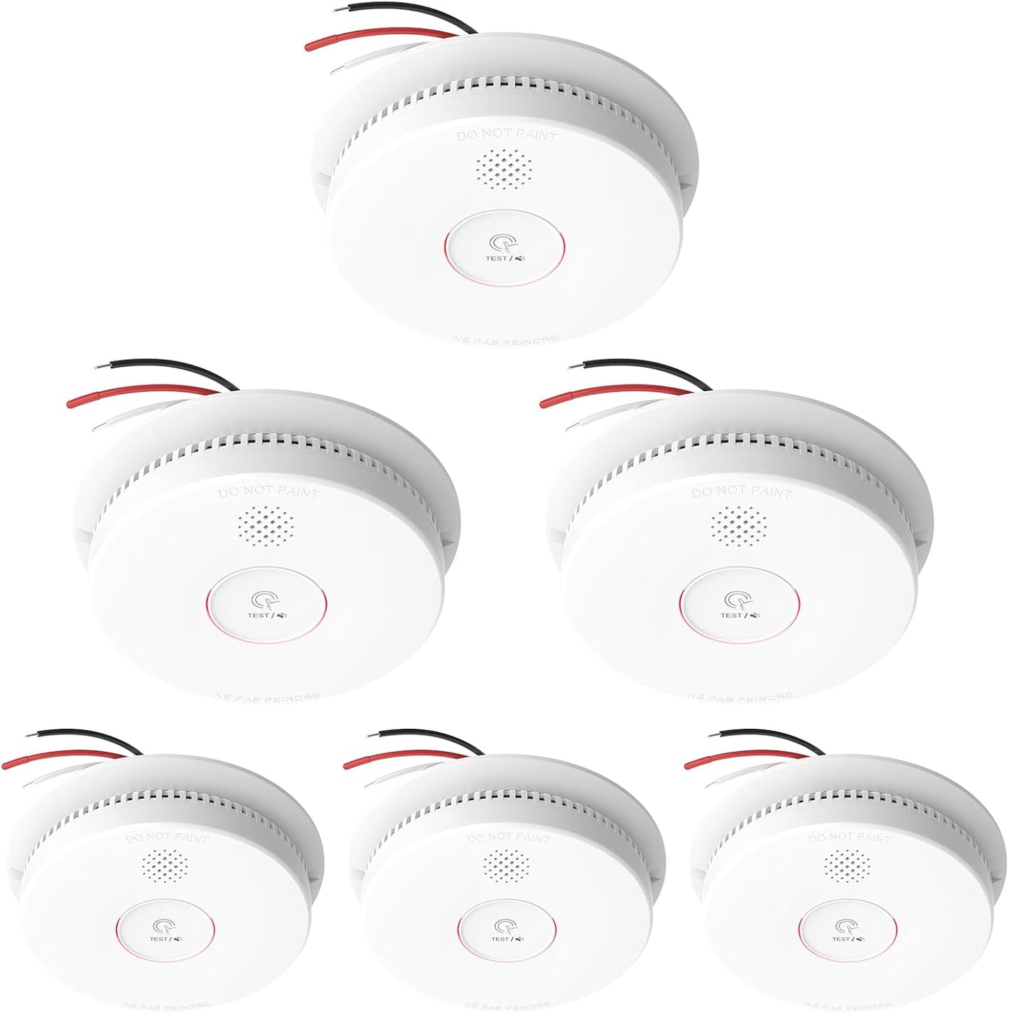 Hardwired Interconnected Smoke Detectors with 9V Battery Backup