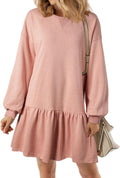 BLENCOT Womens Fall Long Sleeve Pullover Sweatshirt Dress - Casual