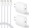 2-Pack 20W iPhone Fast Charger Set | Long 10FT Cable | PD Wall Charger