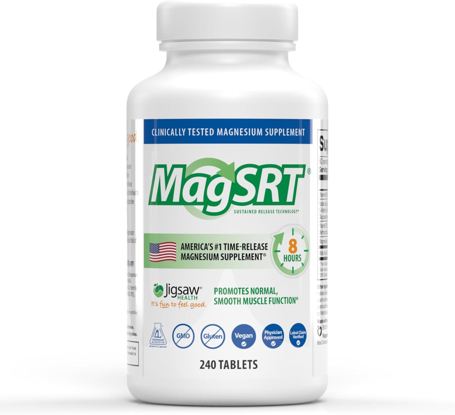 Magnesium Supplement with Vitamin B6, Folate & B12 - 240 Tablets