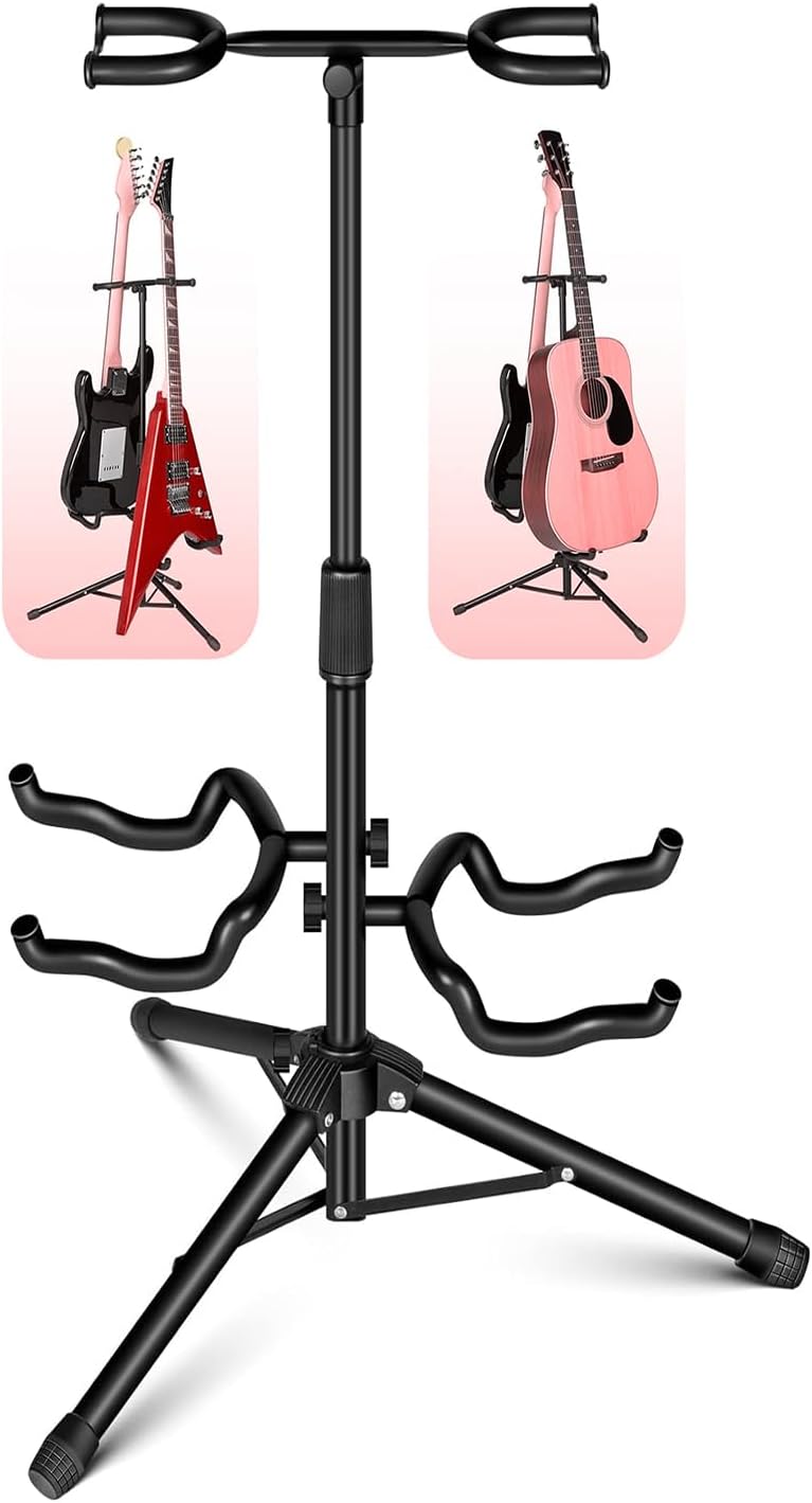 Adjustable 2 in 1 Guitar Stand - Holds Multiple Instruments!