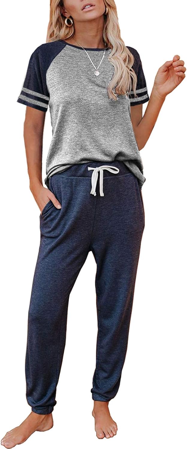 Automet 2 Piece Lounge Sets for Women Summer Pajamas Outfits