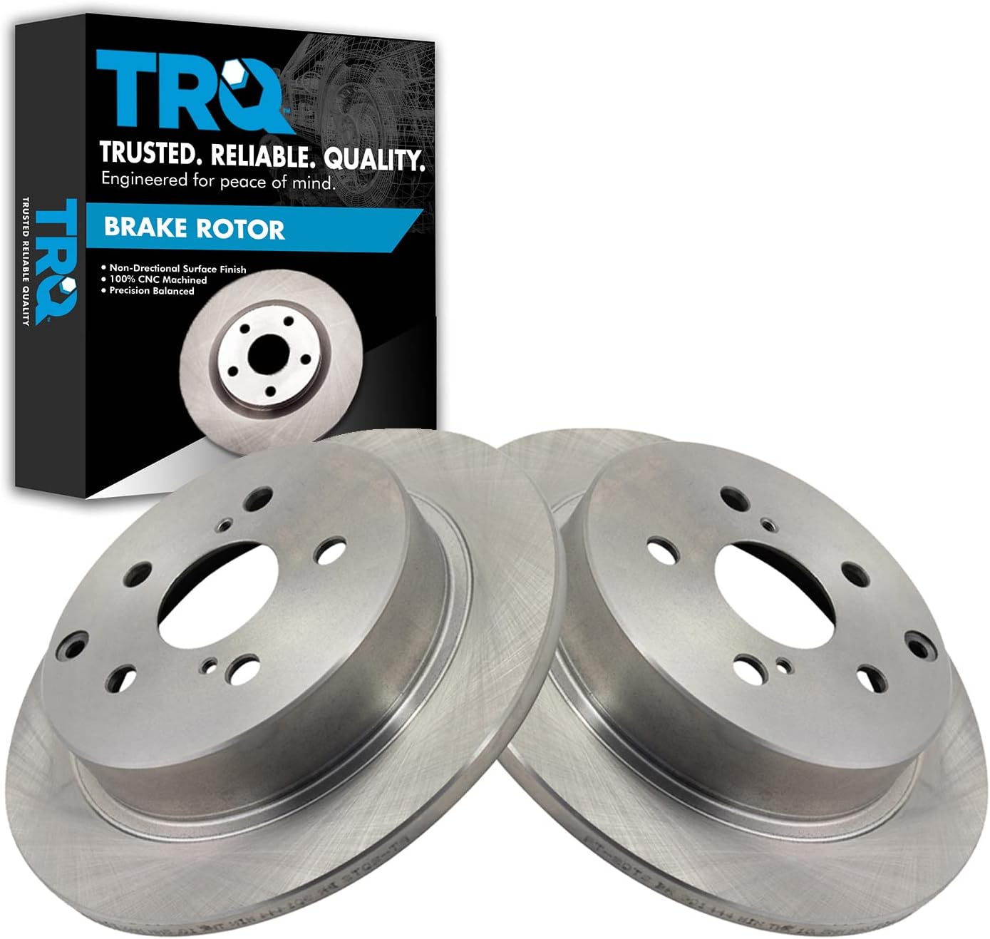 TRQ Rear Brake Rotors Set for 2016-2020 Toyota Mirai & Prius V
