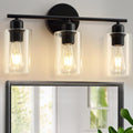 3 Light Bathroom Vanity Light Black - Modern Wall Sconce Over Mirror