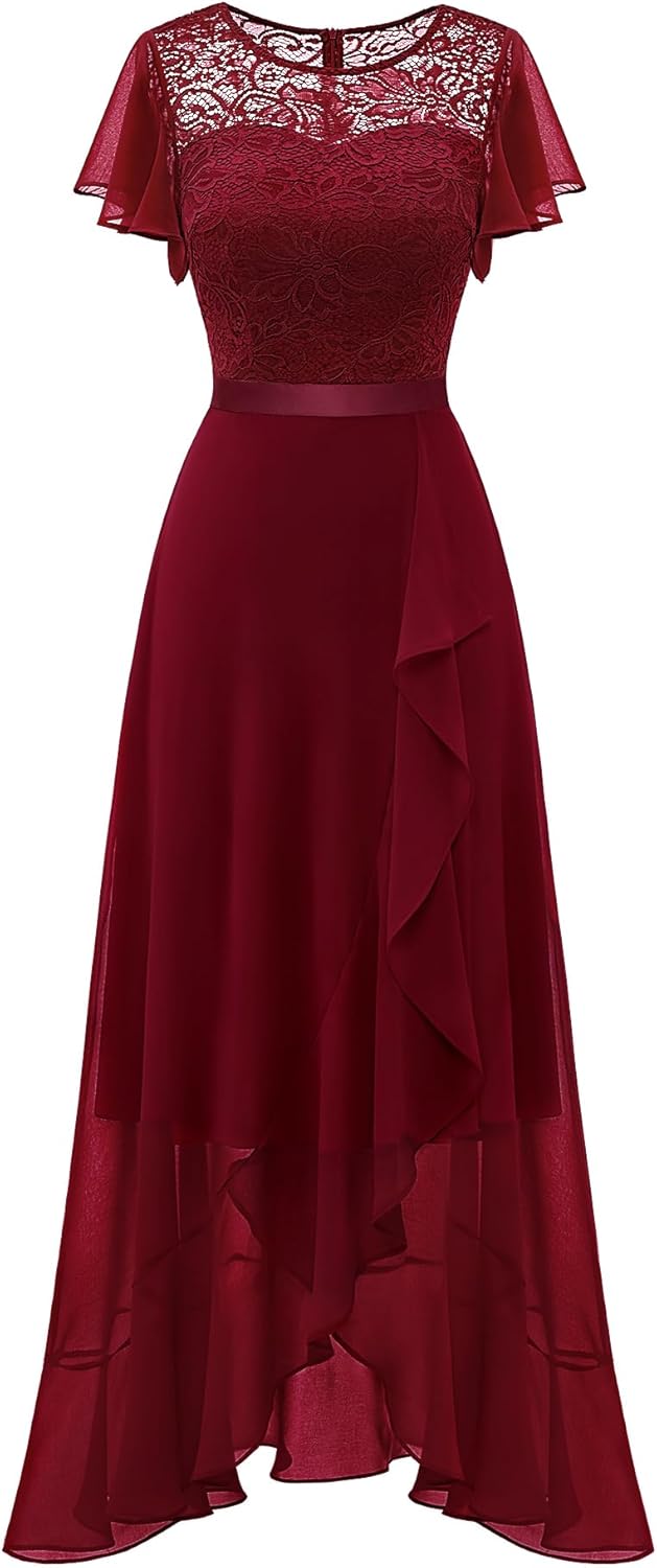 BeryLove Formal Dresses for Women with Slit Elegant Lace Design