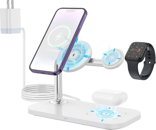 15W 3-in-1 Fast Wireless Charging Station for iPhone & Apple Watch