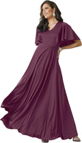 KOH KOH Womens Long Elegant Bridesmaid Maxi Dress - Flattering A-Line