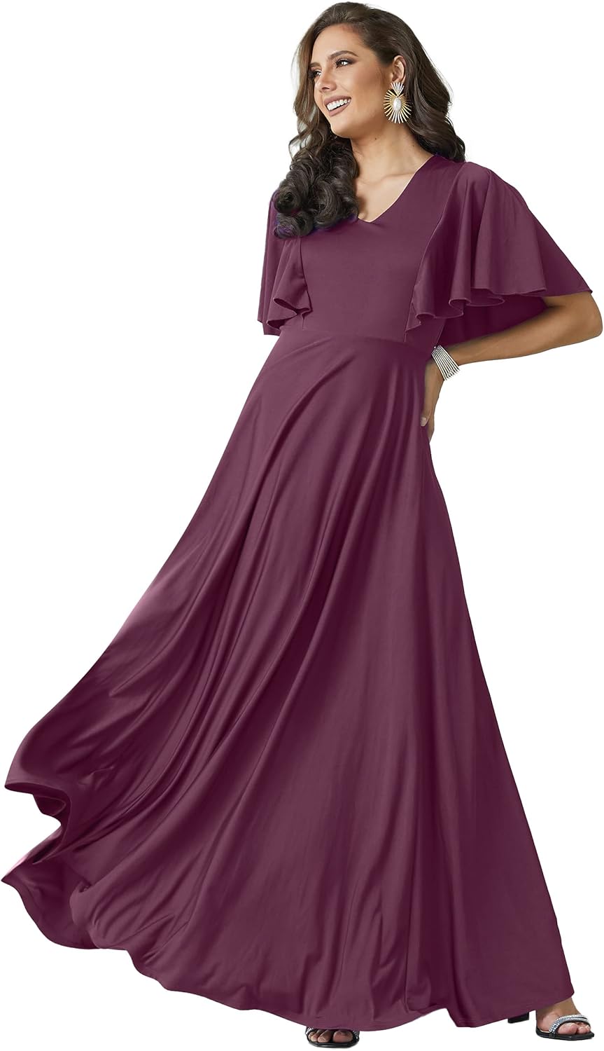 KOH KOH Womens Long Elegant Bridesmaid Maxi Dress for Curves