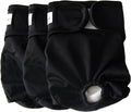 3 Pack Medium Dog Diapers for Female - Washable Jean Nappies Black M