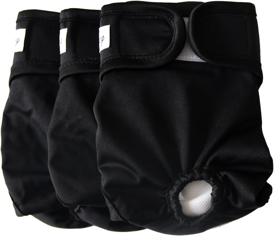 Washable Jean Dog Diapers 3-Pack for Female Dogs
