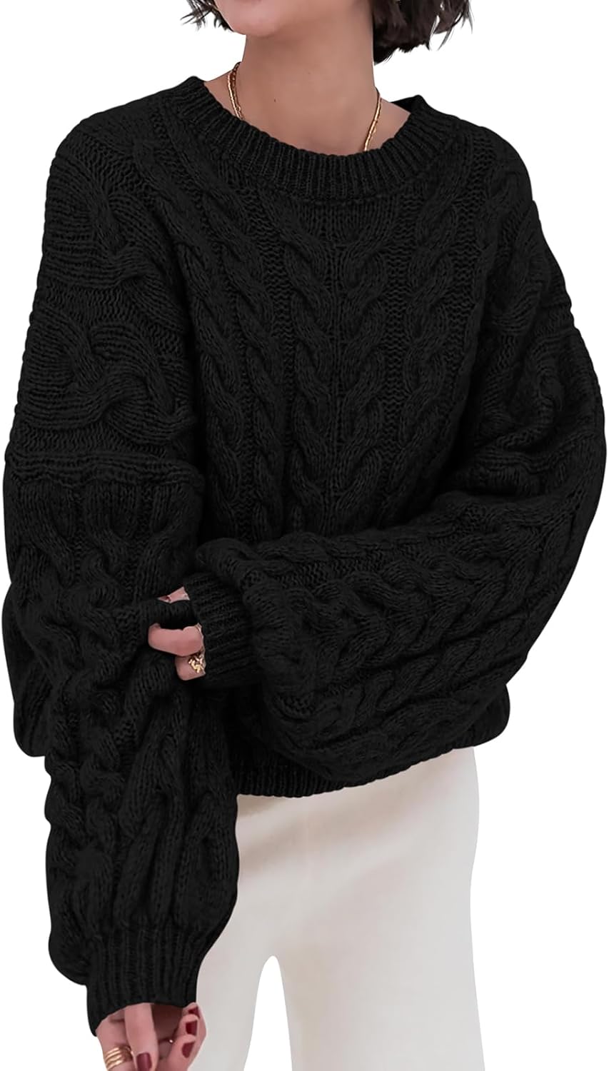 PRETTYGARDEN Womens Oversized Cable Knit Sweater for Fall 2025