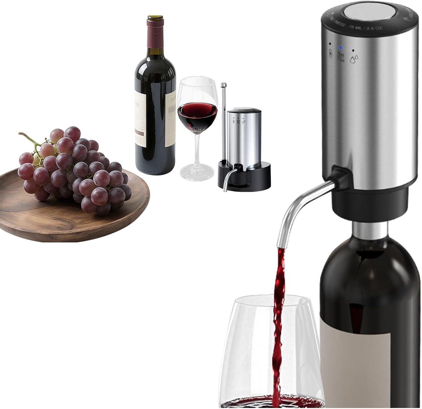 Rechargeable Wine Aerator Electric Decanter with Two Dispensing Modes
