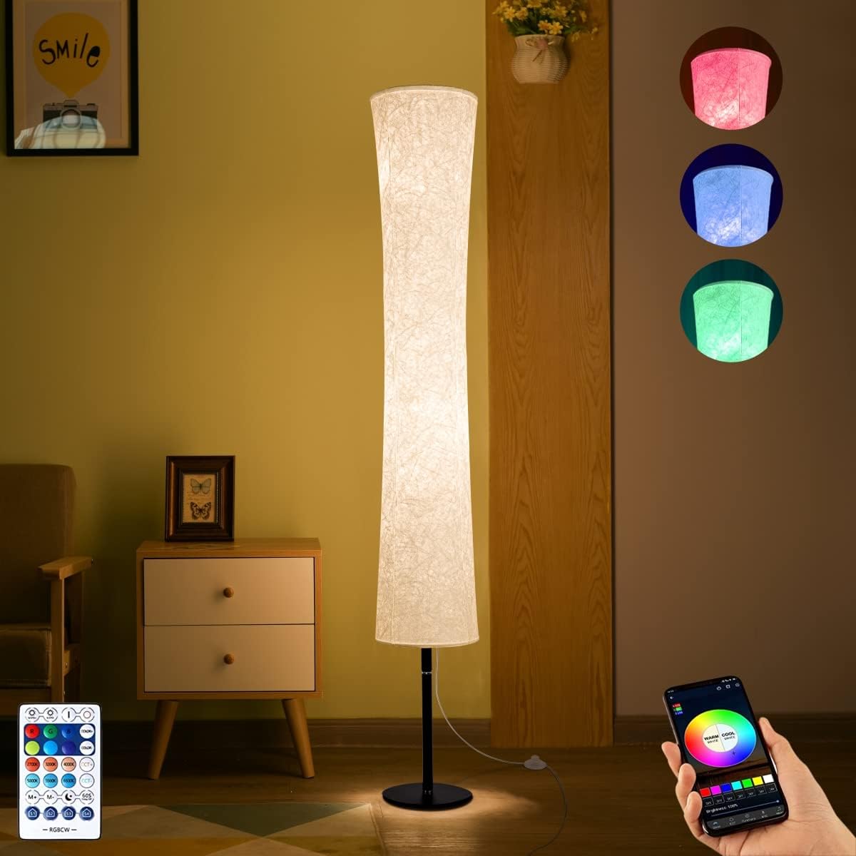 BLUEYE Floor Lamp with Smart Voice Control and RGB Colors