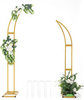 Curved Wedding Arch Backdrop Stand - Lightweight Gold Arch for Events